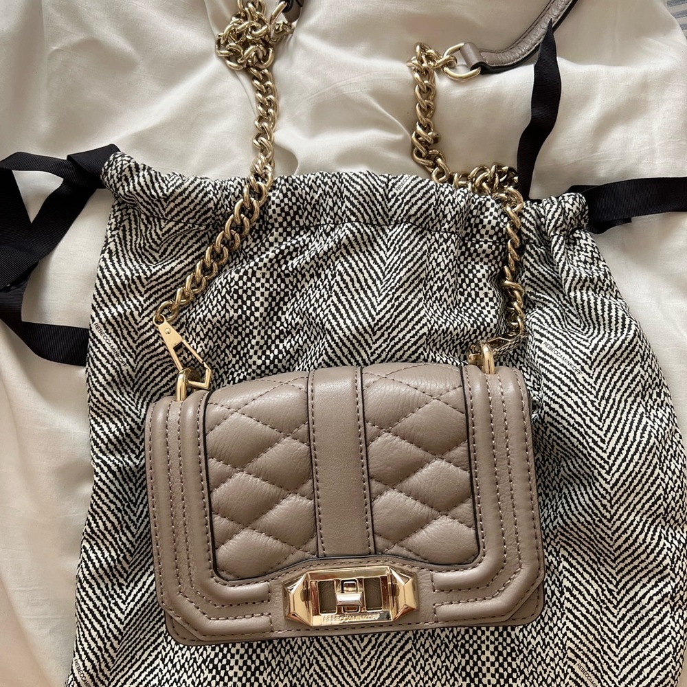 Rebecca Minkoff Quilted Taupe Chain Shoulder Bag